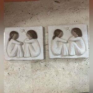 2- Willow Tree Friendship Plaques Demarco 2001 Susan Lodi